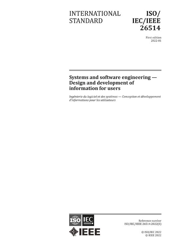 Cover ISO/IEC/IEEE 26514:2022